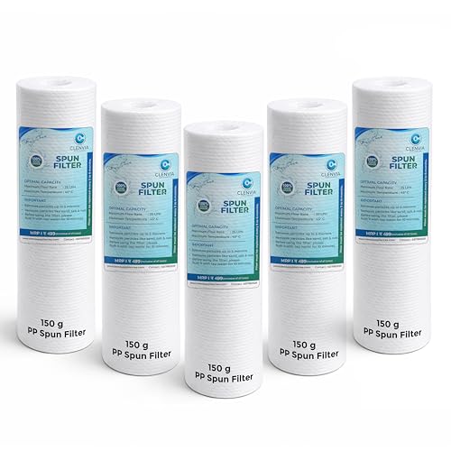 Image of 10 Inch 5 Micron PP Spun Sediment Filter for Water Purifier - 5 Pack | 150g High-Density | Food-Grade Material | Universal Fit | Compatible with 10 Inch Pre-Filter Housing