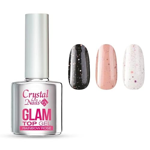 Crystal Nails - Glam Top Gel - 4ml (Rainbow Rose)