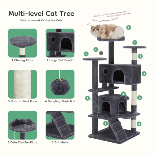 Árbol para gatos ANTONIA de varios niveles gris miniatura 3