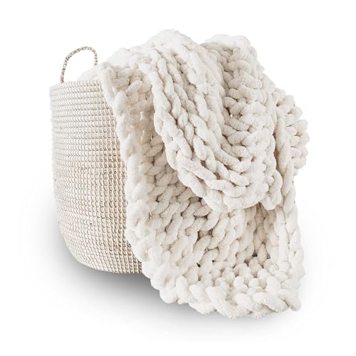 Manta de punto grueso para tardes de sofa y lectura manta de felpilla suave 40x50 pulgadas 2