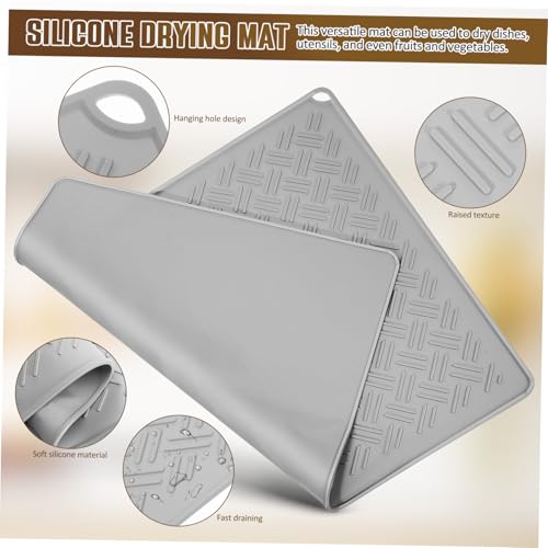 Esterilla de silicona antideslizante con diseño versátil para secar platos 5