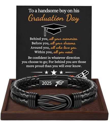 Gifts for Men Leather Bracelet Brown Braided Forever I Love You Gifts for Him Infinity Cuff Bracelets Birthday Gifts for Boyfriend Son Grandson Husband Dad Mens Fathers Day Gift