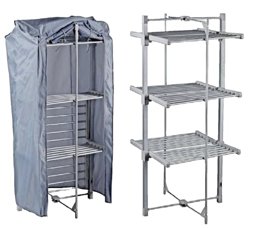 Heated Tower Airer Economic 3-Tier saves on energy with Free Cover Folds for Storage 36 Heated rails