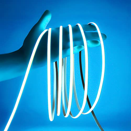 Tira LED COB Azul Hielo 12V 5mm con Kit Conector 16.4FT miniatura 2