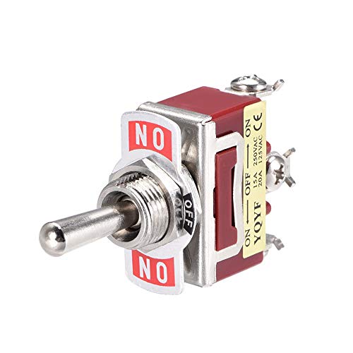 Esupport Silver Contact Car Univeral Heavy Duty 20A 125V Spdt 3 Terminal On/Off/On Rocker Toggle Switch Metal Copper Terminal Pack Of 5 #TOP3