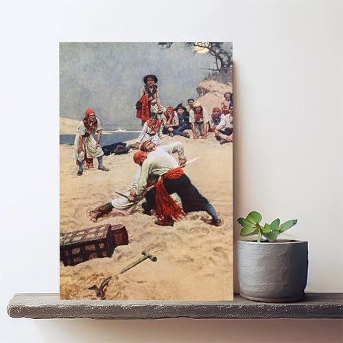 Poster Who Shall Be Captain Howard Pyle impression sur toile pour mur vide