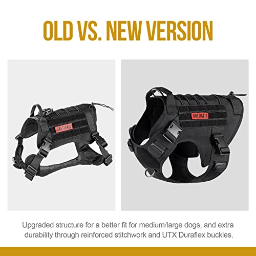 Onetigris Tactical Dog Harness Vest With Handle, Dog Harness For Large Medium Dogs,No-Pull Service Dog Vest With Hook & Loop Panels,Adjustable Dog Vest Harness For Walking(Black,Small) #TOP1