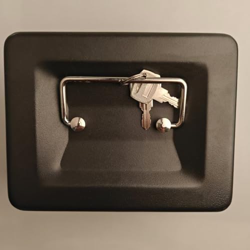 Große Geldkassette mit Tastensperre, tragbare Spardose aus Metall mit Doppelschicht und 2 Schlüsseln für Sicherheit 20 * 16 * 9 cm (XL, Schwarz)