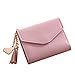 Produktbild SuperSU Damen Einfach Elegant Mini Portemonnaie einfache kurze Brieftasche Damen Kleine Clutch Handtasche Quaste Geldbörse Kartenhalter Handtasche (Pink)