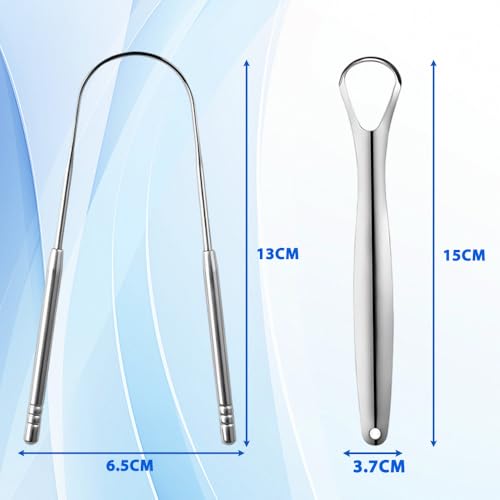 Ram® 2 x Tongue Scrapper Stainless Steel 1 U & 1 Y Shaped Tongue Cleaner Oral Tongue Cleaner - Image 6