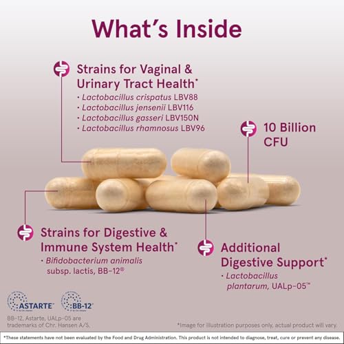 Image of Jarrow Formulas Fem-Dophilus Advanced Vaginal & Digestive Probiotics 10 Billion CFU, for Vaginal, Urinary Tract, Digestive & Immune Support, 30 Capsules (Pack of 2)