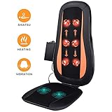 Massage Chair Pad Shiatsu Back Massager with Heat - Electric Massage Cushion with Deep Tissue Kneading for Full Back Muscle Pain Relief - Home and Office Use