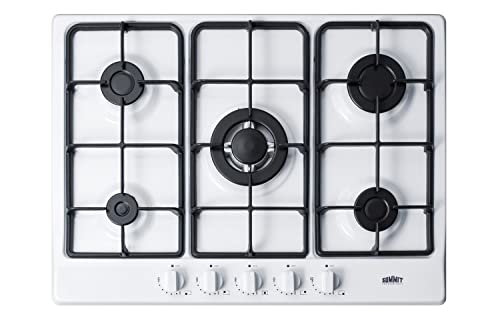 Summit GC5272B 27-Inch Wide 5-Burner Gas Cooktop Sealed Sabaf Burners and Cast-Iron Grates, Steel Black Matte Surface, NG/LPG Conversion Kit, Plug-in with Flame Failure Protection, Easy to Clean