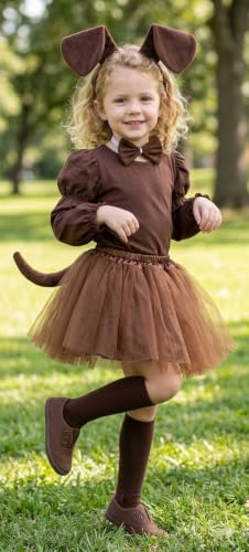 Disfraz completo infantil perro con tutú y diadema miniatura 6