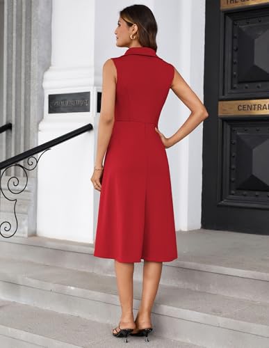 Image of GRACE KARIN 2026 Work Midi Dresses for Women,Wrap Business Casual Funeral Outfit for Women,Wedding Guest Dresses