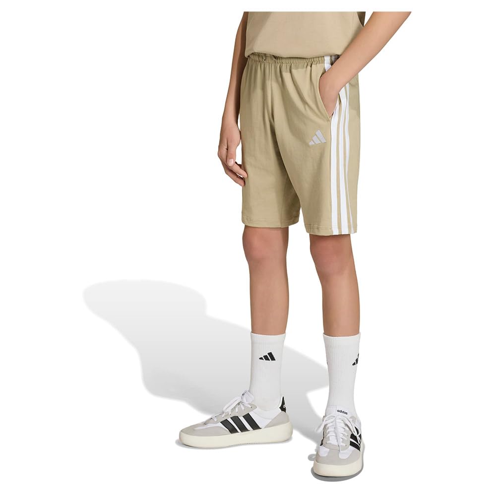 adidas Unisex Kids Essentials Shorts, Wonder Cargo/White/White, 7-8 Years