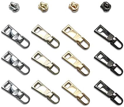 Xpeciall 16 Pieces Zipper Pulls Replacement Parts Universal Zipper Repair (4 Color)