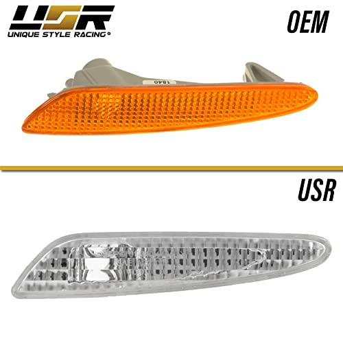 Usr Depo 03-06 W211 E-Class Crystal Clear Front Bumper Side Marker Light Assembly Set (Left + Right) Compatible With 2033-2006 Mercedes Benz W211 E-Class #TOP4