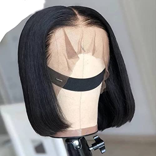 Bob Wig Human Hair Straight 10 Inch 13X4 Lace Front Wig Human Hair 150% Density Short Straight Frontal Bob Wig 13X4 Hd Transparent Lace Frontal Wig Pre Plucked With Baby Hair Free Part Natural Color #TOP5