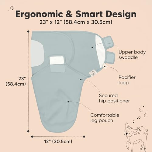 Image of 3-Pack Organic Baby Swaddle Sleep Sacks - Swaddles for Newborns, Infant 0-3 Months, Baby Girls, Boys, Soft & Snug Newborn Sleep Sack, Nursery Swaddling Blankets (Slate, OS)
