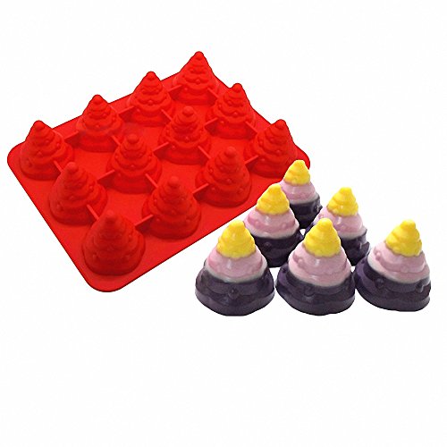 3D Christmas Tree Silicone Mold - Moldfun Xmas Tree Pan Silicone Mold For Mousse Cake Muffin Baking, Ice Cube, Jello, Chocolate, Soap, Lotion Bar, Bath Bomb, Candle (Random Color) #TOP5