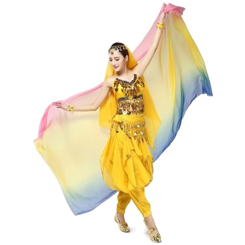 Bufanda de danza del vientre con hilo premium velos sólidos de caída elegante 4