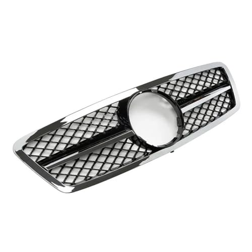 Calandre Mercedes Classe C W203 style racing noir et argent chrome
