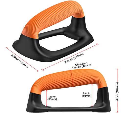 Kipika Push Up Bars, Pushup Stands With Thickened Soft Plastic Handle, Stable And Non-Slip Base, Pushup Handles Perfect For Floor Strength Training, Black & Orange #TOP6