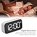 XHTLLO Large Number Digital Alarm Clock, USB Rechargeable Mirror Electronic Desktop Clock for Bedroom Living Room Office, Reminder Function, Easy to Read, Stylish Home Decoration(White)