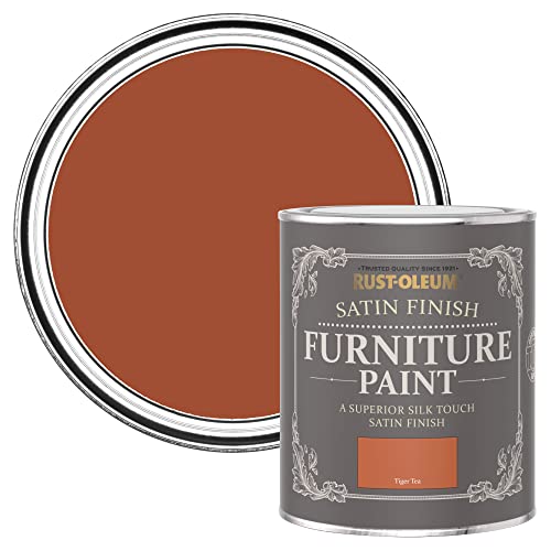 Rust-Oleum Orange Furniture & Skirting Board Paint in Satin Finish - Tiger Tea 750ml