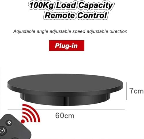 Electric Rotating Display Stand, Automatic Remote Control Electric Turntable, 100KG Load Motorized Rotating Stand Display Table, 360º Rotating Photography Turntable