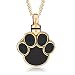 CharmsStory Ashes Pet Dog/Cat Paw Print Cremation Urn Necklace Memorial Holder Gold Plated Pendant