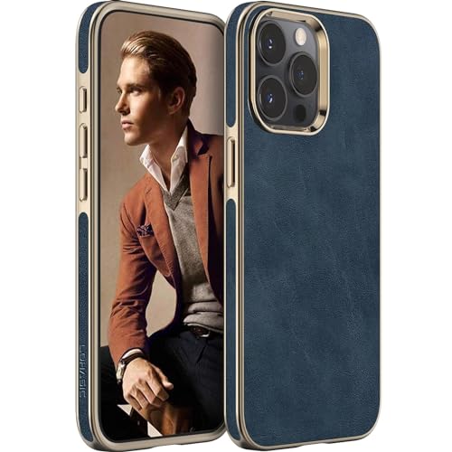LOHASIC for iPhone 15 Pro Max Leather Case, Slim Luxury Business PU Non-Slip Rugged Grip Shockproof...