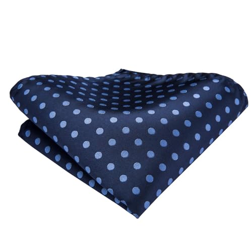 Image of Hi-Tie Silk Ascot for Men Self Tie Men's Cravat and Flower Lapel Pin Handkerchief Cufflinks Set for Wedding Party