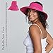 San Diego Hat Company Signature Women's Ultrabraid Large Brim Visor with Ribbon Binding & Sweatband, Sun Hats for Women, Fuschia