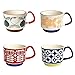 4 szt. Kubek do kawy, ręcznie robione ceramiczne kubki do zupy z uchwytami, malowanie w stylu vintage ceramika filiżanka herbaty mały kubek na latte, najlepsze prezenty urodzinowe na Boże Narodzenie