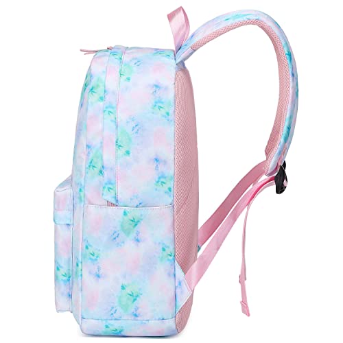 Ecodudo Tie Dye Girls Backpack Set For Teens Backpacks School Bookbags With Lunch Bag (Tie Dye Blue) #TOP2
