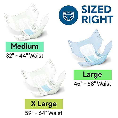 Adult Diapers Incontinence Briefs X Large, 15 Pack - For Men And Women - Moisture And Odor Lock - Heavy Absorbency, Secure Fit Refastenable Tabs, Elastic Gathers - Cloth-Like Backing #TOP5