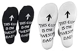 Father's Day Gifts Lettering Novelty Funny Cotton Socks For Mom and Dad (one size(fits for US6-14),