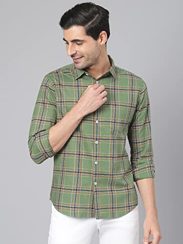 Image of Dennis Lingo Men's Checkered Slim Fit Cotton Casual Shirt