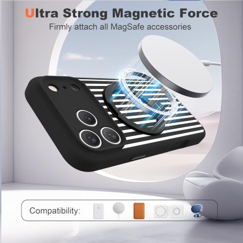 LEKMOTIN Striped Case for iPhone 18 Pro Max with Stand,6.9" Black/White by LEKMOTIN - Used condition - Image 3