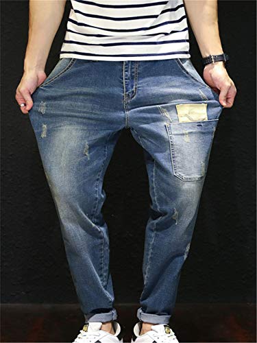 Andongnywell Men's Slim Straight Leg Jeans Skinny Stretch Regular Fit Denim Pants Trousers with Zip Pocket2