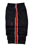 NIKE Jordan Boys Jumpman Athletic Training Pants-Black/Red/White (Large)