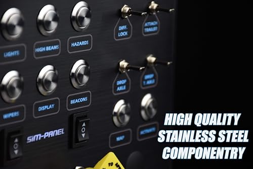 Image of Classic 2 Button Box for ATS /ETS2 (American Truck Simulator /Euro Truck Simulator) (Premium Black Brush Aluminum Finish)