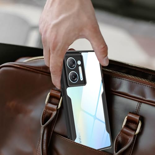 Image of A rtistque Clear Hard Transparent Acrylic Armor Anti-Drop Shockproof TPU Edge Back Cover Case for Infinix Hot 30 - Black