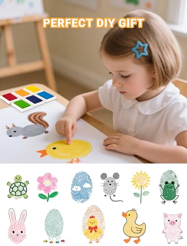 MERDTTES 15 Colors Craft Ink Pads, Washable Finger Ink Pads for Stamps for Kids DIY, Paper, Wood Fabric, Scrapbooking, Rubber Stamps (15 Pack) - Thumbnail 7