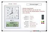 Geemarc Viso Memoday - Abwischbare, magnetische Erinnerungstafel mit integrierter Analoguhr - Ideal für Seniorenheime und Seniorenwohnheime