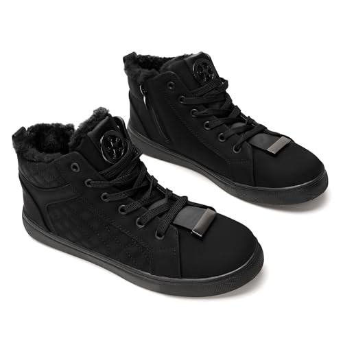 GLAMORA Stivaletti casual invernali da donna giovane, caldi con morbida fodera in pelliccia, suola antiscivolo e cerniera laterale, design urbano giovanile e confortevole ideale per l'uso quotidiano