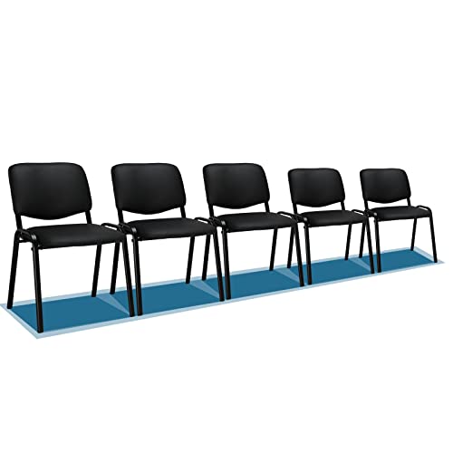 Vingli Waiting Room Chairs, 5-Pack Pu Church Chairs Conference Room Chairs Stackable Chairs, Office Guest Chairs & Reception Chairs Stacking Chairs For Meeting Room, Office Lobby, Simple&Space-Saving #TOP24