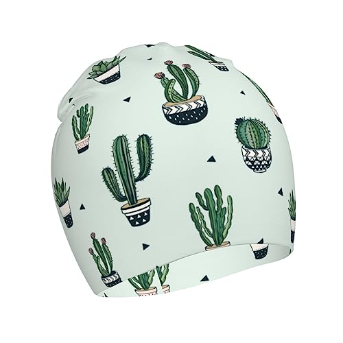 Rqzwdq Cute Cactus Kids Beanie Hats Warm Knit Beanie Cap Skull Caps Gifts Decor for Boys Girls White